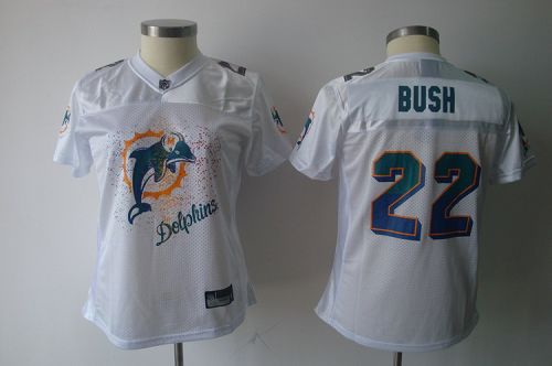Dolphins #22 Reggie Bush White 2011 Women's Fem Fan NFL Jersey - Click Image to Close